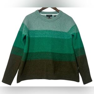 Ted Baker Rydal Ombré Stripe Crewneck Sweater Size L Wool Yak Blend Relaxed Fit